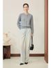 2025 Autumn High-End Ladies Knit Sweater with Ruffle Trim Long Sleeves