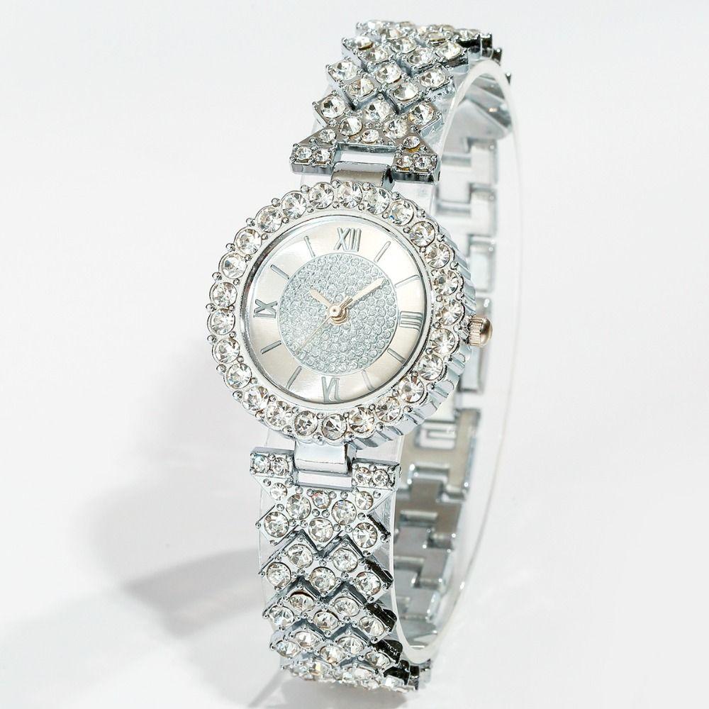 6Pcs/set Exquisite Rhinestone Jewelry Set Luxury Necklace Bracelet Earrings Set Ladies