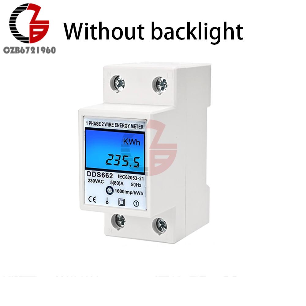 Single Phase Two Wire LCD Digital Display Wattmeter Power Consumption Energy Electric Meter KWh AC 230V 50Hz Electric Din Rail