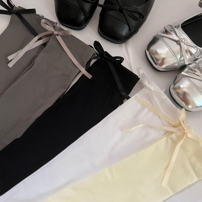 Ballett Elegante Samt Over-the-Calf Lange Socken für Damen Mädchen Süße Band Schleife Einfarbig Oberschenkelhohe Strümpfe