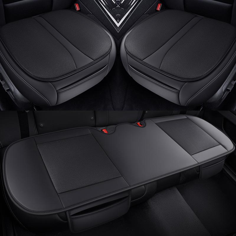 Leather & Gel Car Seat Cushion - Universal, All-Season Fit for MPVs, Sedans, Trucks, SUVs, Off-Road Vehicles