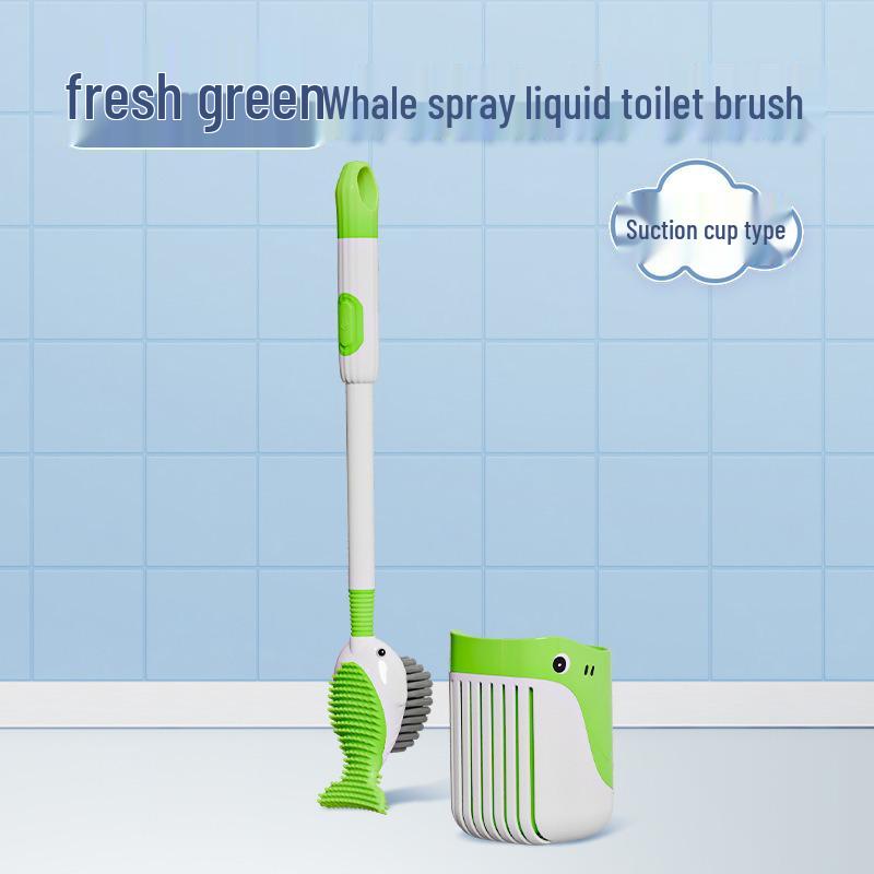 Perie de toaletă drăguță cu ventuză, montată pe perete, în formă de rață, cu dozator de lichid