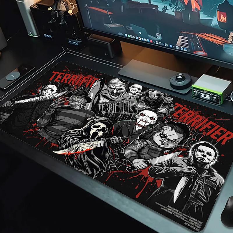 Horror Movie Series Color Mouse Pad Large Gaming Table Cushion Non-slip Laptop Tablet Big Mousepad XXL Mat Mini PC Playmat With Lock edge