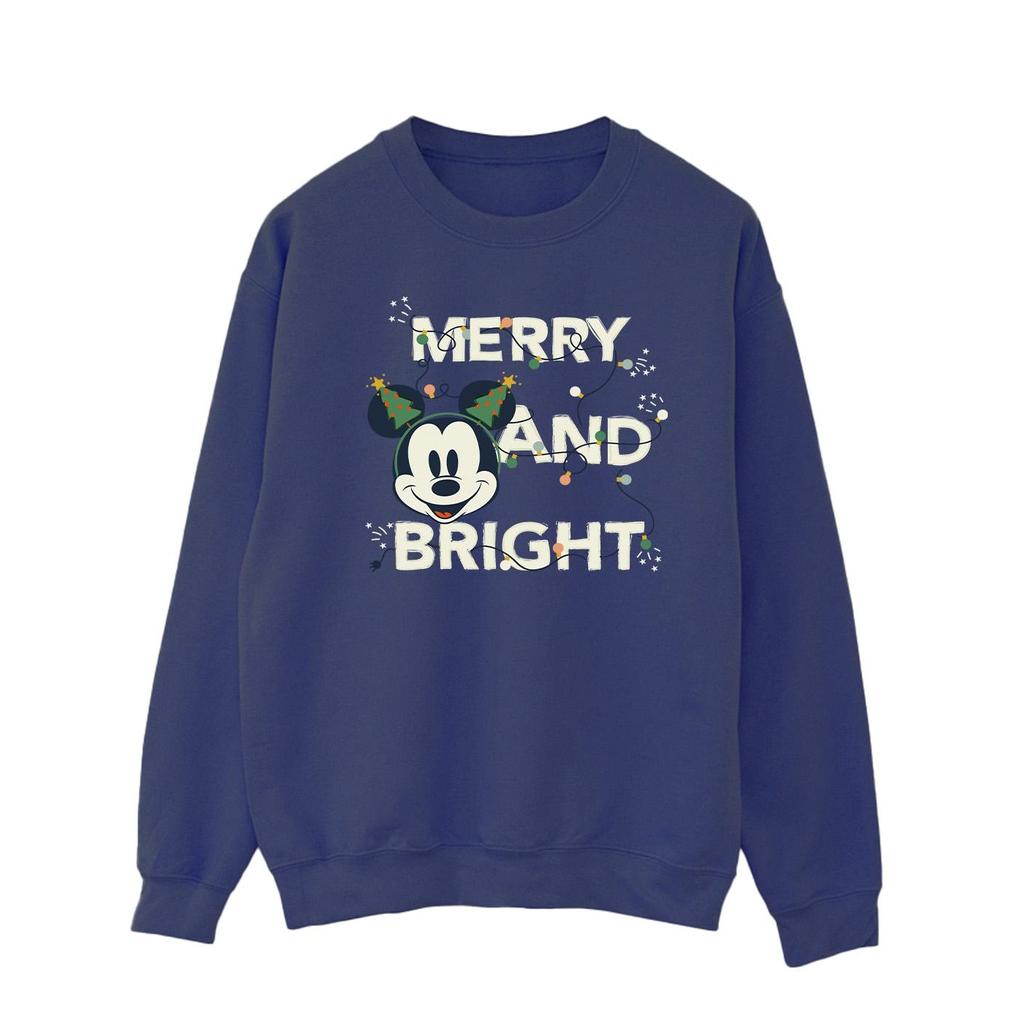 Disney Mens Mickey Mouse Merry & Bright Sweatshirt