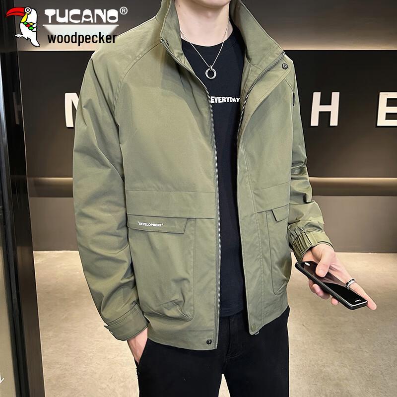 TUCANO Men's Casual Windproof Stand-Up Collar Jacket