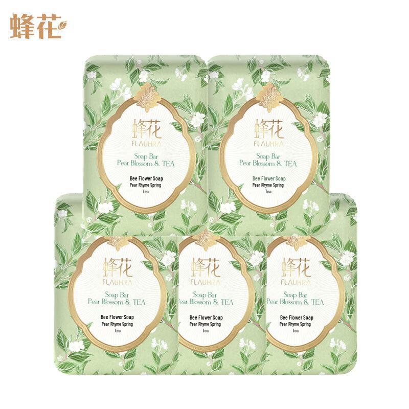 Bee & Flower Pear Rhyme Spring Tea Scented Soap 5-Pack