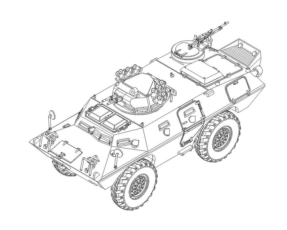 Trumpeter 1/72 M706 Commando Armored Car (Improved Type) Plastic Model Kit 07440 (Combat Vehicle)