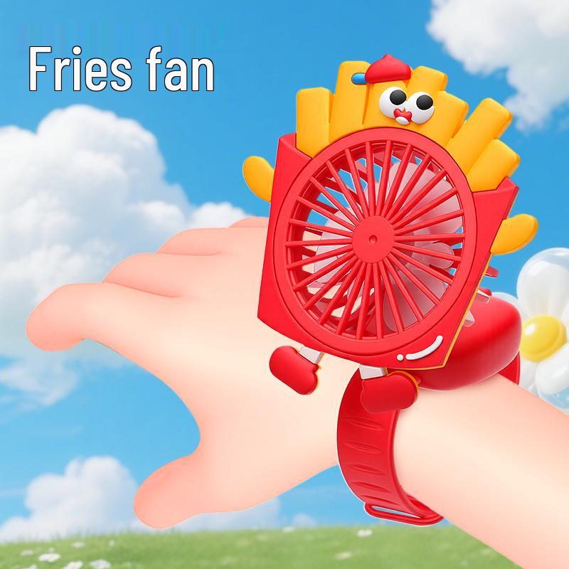 Compact USB Rechargeable Handheld French Fry Fan - Mini Silent Portable Fan for Kids Wholesale/Global Trade