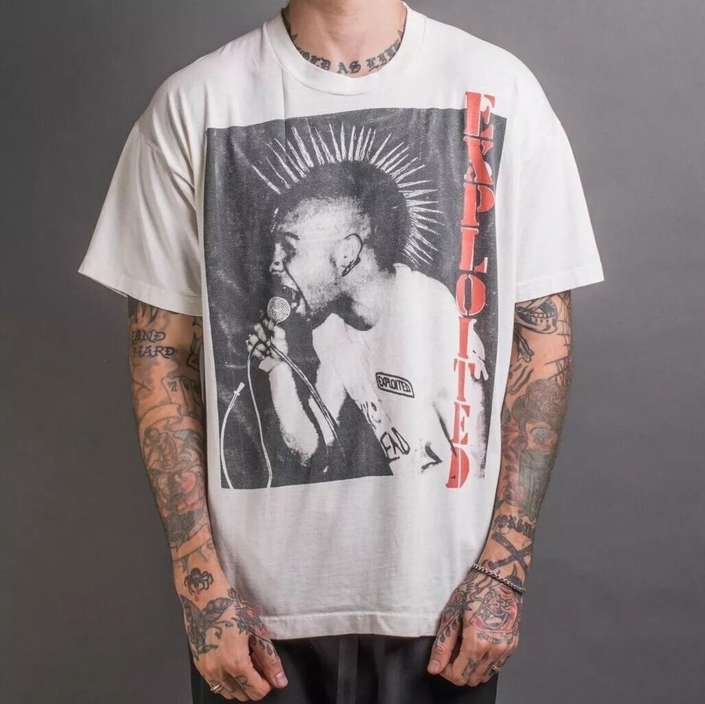 Seltenes 90er Jahre The Exploited T-Shirt Basic Style Weiß Basic Style Unisex S-5XL