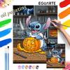 Digital Oil Painting Stitch Pumpkin Carving Kitchen Halloween Hand Painting Home Decoration Painting