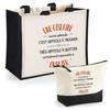 Gift Set - PLANETEE - Duo Jute Tote Bag Pouch « A Gislaine Also Great » - Jute & Cotton - 33x42 Cm - Personalized Gift