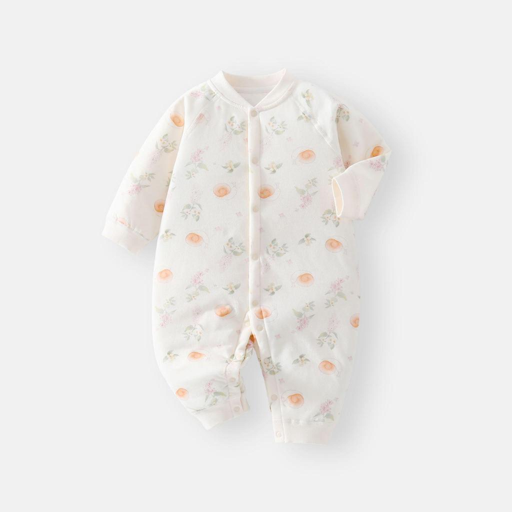 Baby Padded Romper: Warm, Boneless, Thickened Cotton, Double-Breasted, Perfect for Autumn and Winter - 40g Children's Crawling Suit