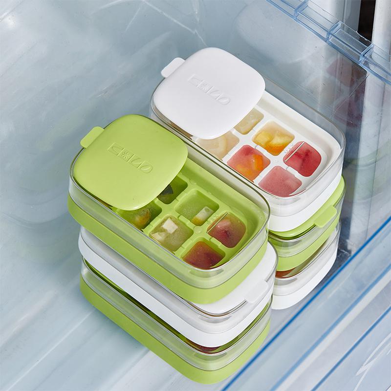 8 Grid Square Ice Cube Tray With Lid Flexible Easy Release Ice Cube Mold Reusable Ice Freezer For Cocktails Beverages