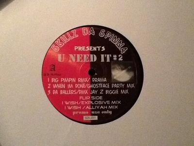 12inch Record SKILLZ DA SPINNA - U Need It #2 SDS2001 SDS Entertainme Italy Rap & Hip-Hop/R&B Used