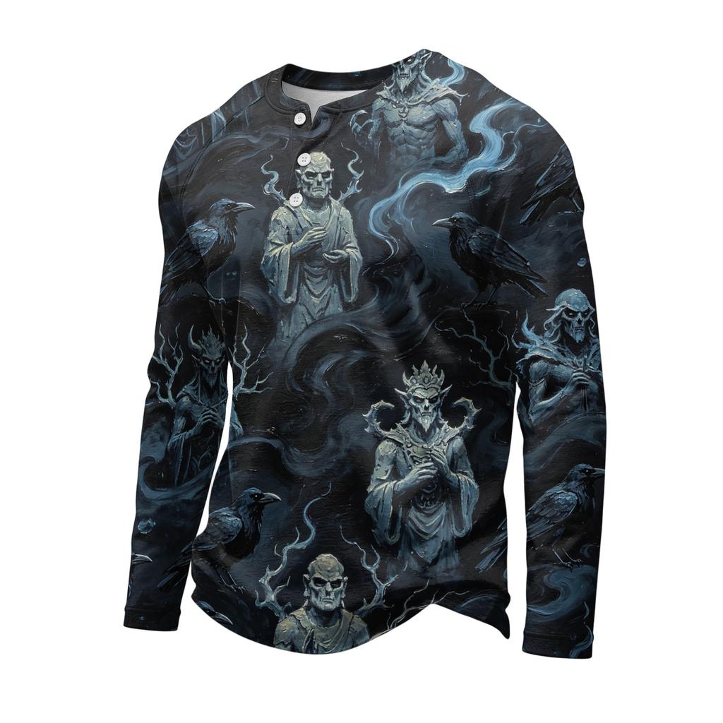 Men's Long Sleeve Shirt Loose Fit Casual Top for Halloween