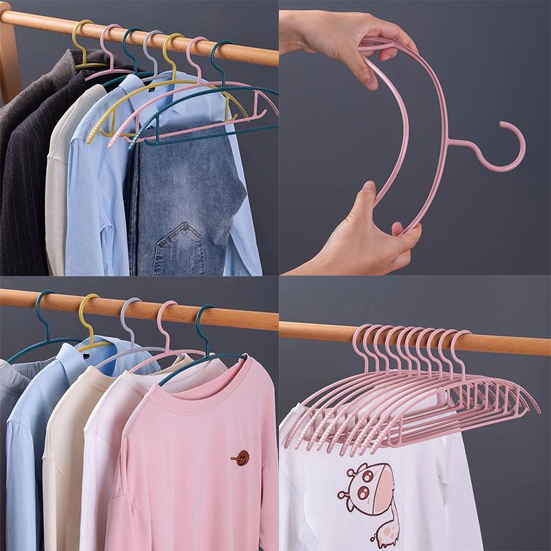 20 New Traceless Anti-slip Semicircular Hangers Wet And Dry Plastic Hanging Accessories Space Saving Anti-deformation Hangers