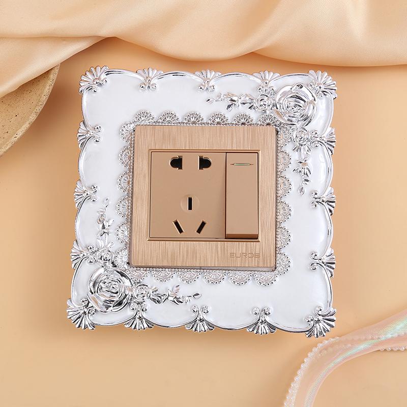 1Pcs European switch sticker switch cover wall sticker household socket decoration dustproof and dirty switch protection sticker