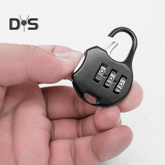 Cadeado de combinação de 3 dígitos, design compacto e fácil de usar, portátil, multifuncional, reconfigurável, mala de viagem, trava com senha