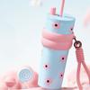 With Lifting Rope Vacuum Cup Bow Cherry Flower Print Insulated Cup  Boys and Girls