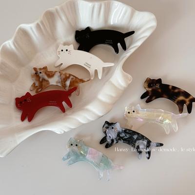 Short Legged Cat Barrettes Hair Clip Acetate Texture Bangs Side Clip Elegant Duckbill Hair Accessory