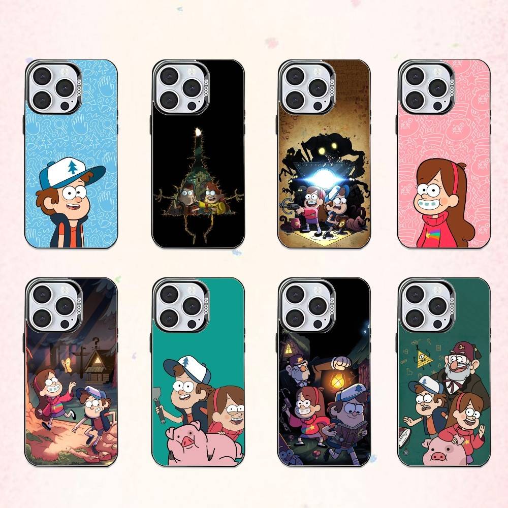 Bill Cipher G-Gravity F-Falls Phone Case For iPhone17,16,15,14,13,12,11 Plus,Pro Max Colored Silver Plated Inside Cover
