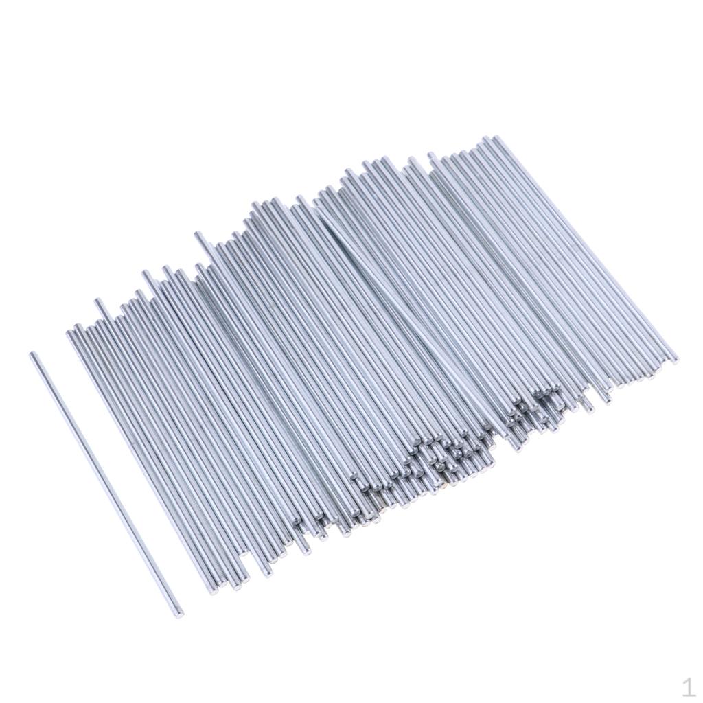 

100pcs 100mmx3mm Electrical Equipment Silver Stainless Steel Straight Axles Round Shaft Rod Bar for