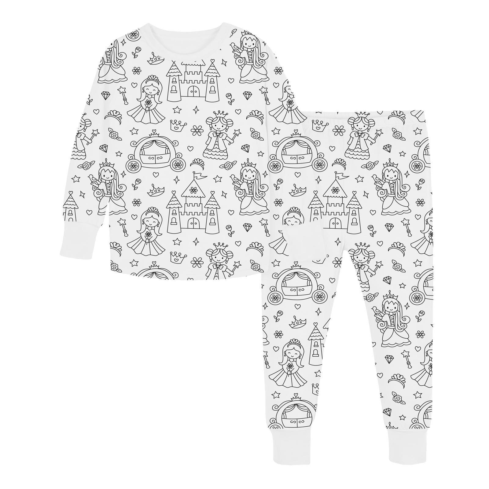 DIY Children s Doodle Pajamas - Colorable Hand-painted Homewear Set 5T