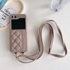 Crossbody Wallet Cards Solt Leather Case For Samsung Galaxy Z Flip 5 4 3 5G Flip5 Flip4 Long Lanyard Purse Pocket Bag Cover