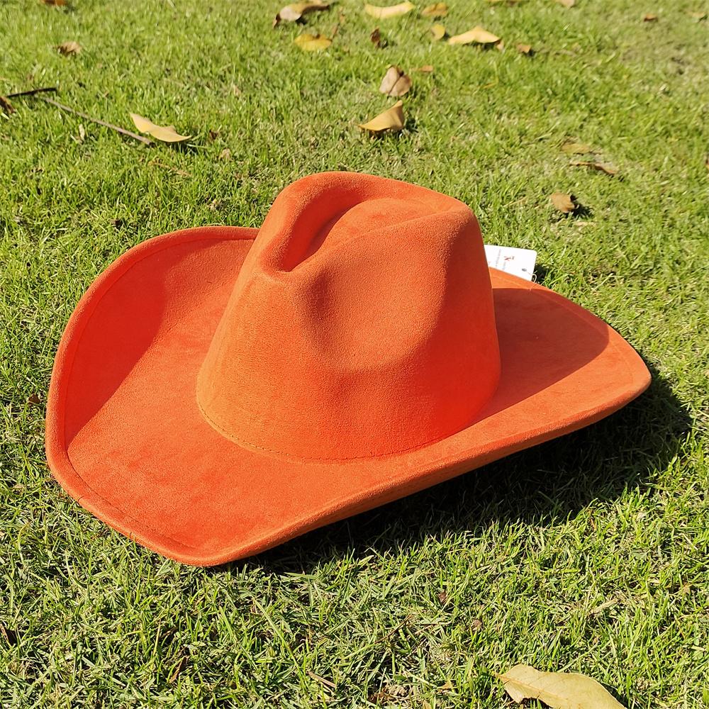 Nowy klasyczny zamszowy kapelusz fedora kowbojski z szerokim rondem 9,5 cm dla mężczyzn i kobiet, modny kapelusz podróżny na imprezę, sombrero vaquero