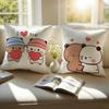 Cartoon Bubu & Dudu Lovely Pillow Case Anti-dustmite Pillowcase Invisible Zipper Silky Short Plush Sofa Cushion Cover