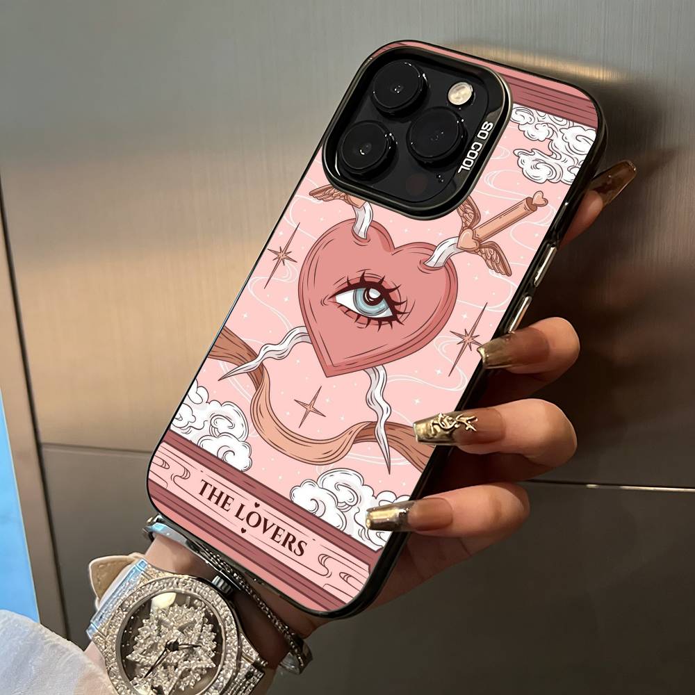 Tarot Aesthetic Phone Case For iPhone 17,16,15,14,13,12,11 Plus Pro Max Colored Silver Phone Case