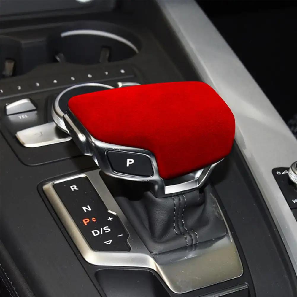 Gear Shift Knob Cover Suede Car Wrap Gear Shift Collars Case for  A4 S4 S5 RS5 B9 A5 Q5 Q7 Auto Interior Accessories
