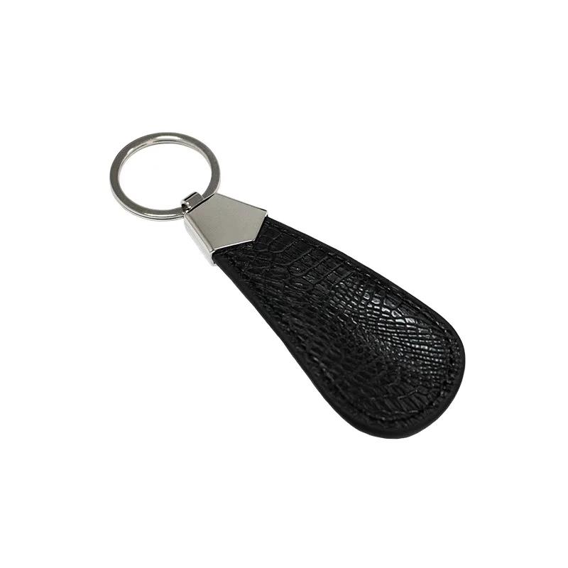 Metal Shoehorn Mini Shoe Horns Shoe Lifter Portable Travel ShoeHorn with Leather Handle Deduction Shoehorn for Keychain