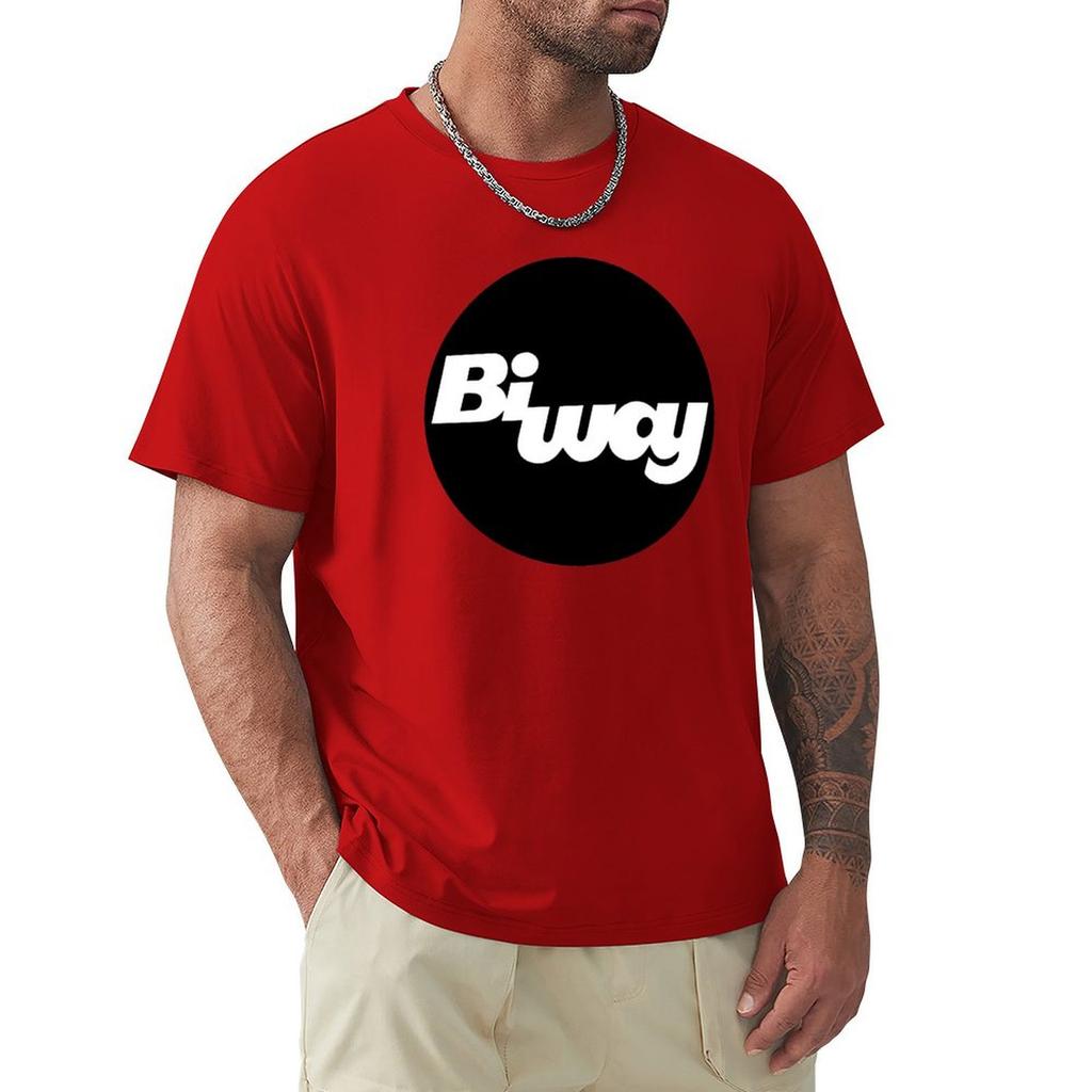 Biway (Circle Logo) T-Shirt Customizeds Quick-Drying Vintage T Shirts Graphic Shirts Men