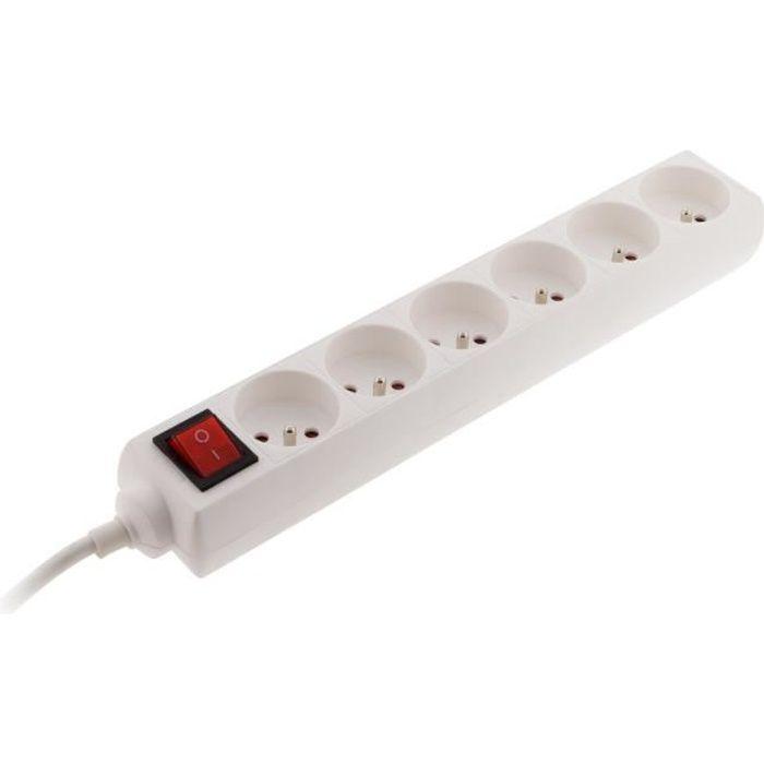 

Блок багатоцільовий ZENITECH 6 цокольний 16A - 2P+T - avec interrupteur blanc
