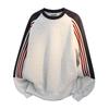 American Style Three-Stripe Color-Block Crewneck Sweatshirt