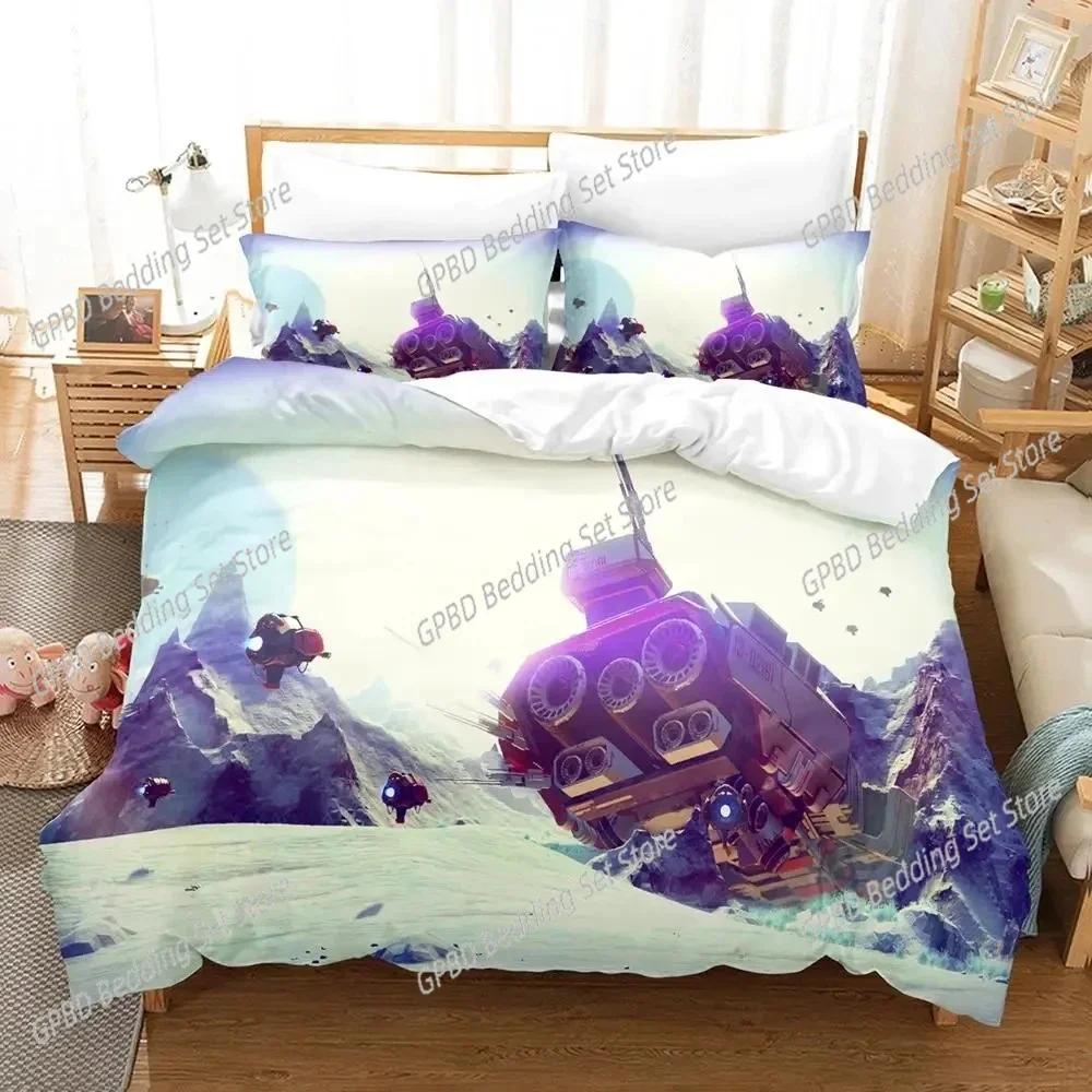 3D Print Game No Mans Sky Bedding Set 3D Printed Suitable For Bedroom Duvet Cover Set With Pillowcases Kids Home Textile