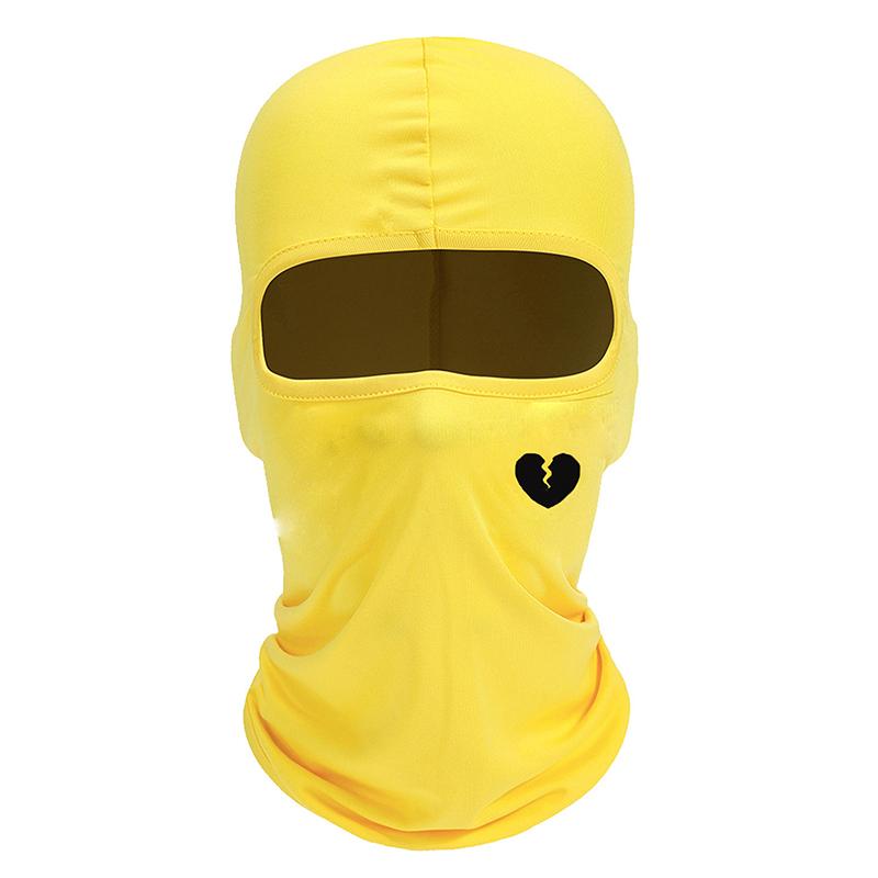 Unisex And Windproof Solid Raw Decor  Balaclava Hat With Heart Broken Pattern Autumn And Winter Warm Ski Cold Hat
