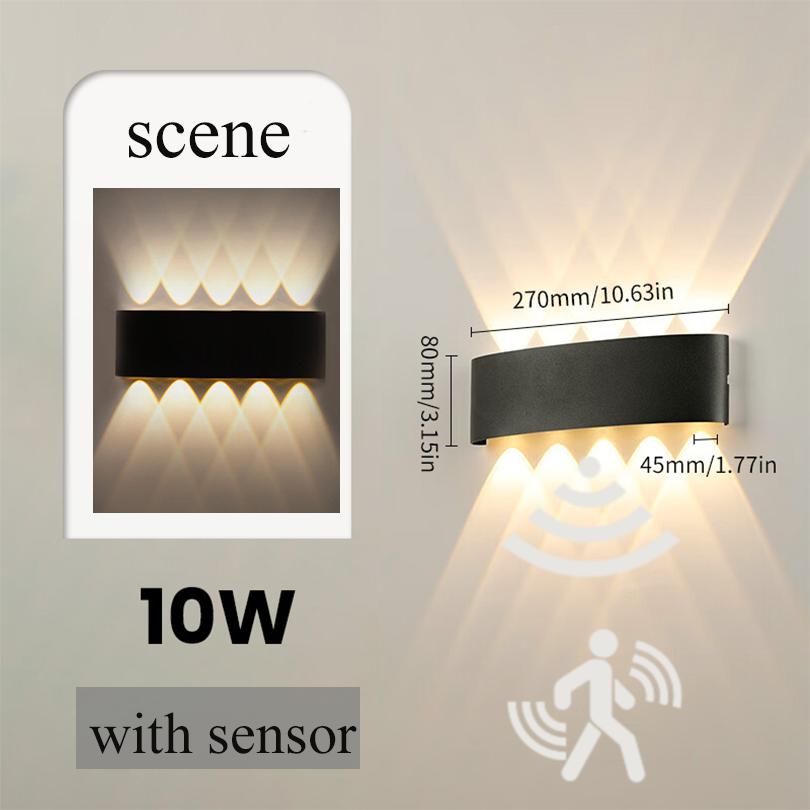 LED Wall Lamp LED Bulb Outdoor Motion Sensor Light Waterproof IP66 Wall Light Porch Garden Lights Living Room Street Stairs