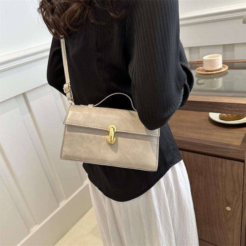 Stylish Vintage Shoulder Crossbody Bag In Black Cream Brown Stylish Pu Material