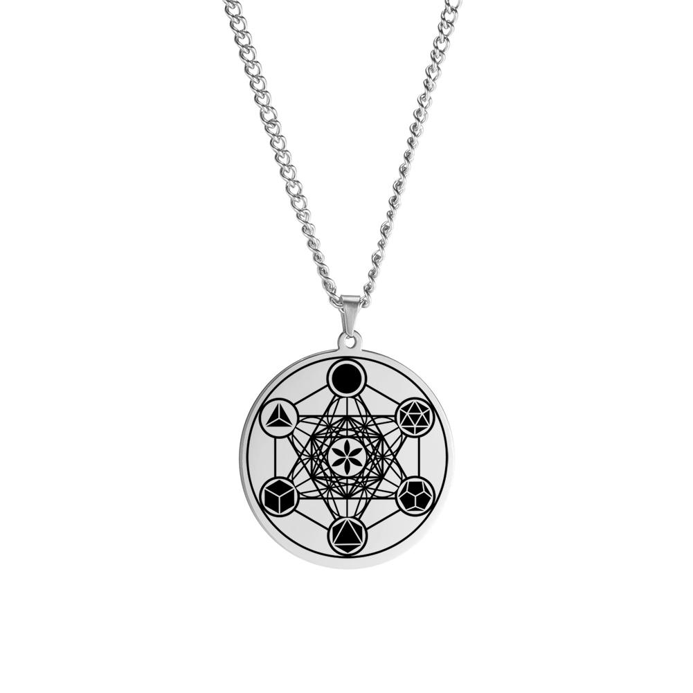 Dawapara Religious Solomon Necklace Magic Square Talisman Pendants Protection Wealth Amulet Stainless Steel Jewelry