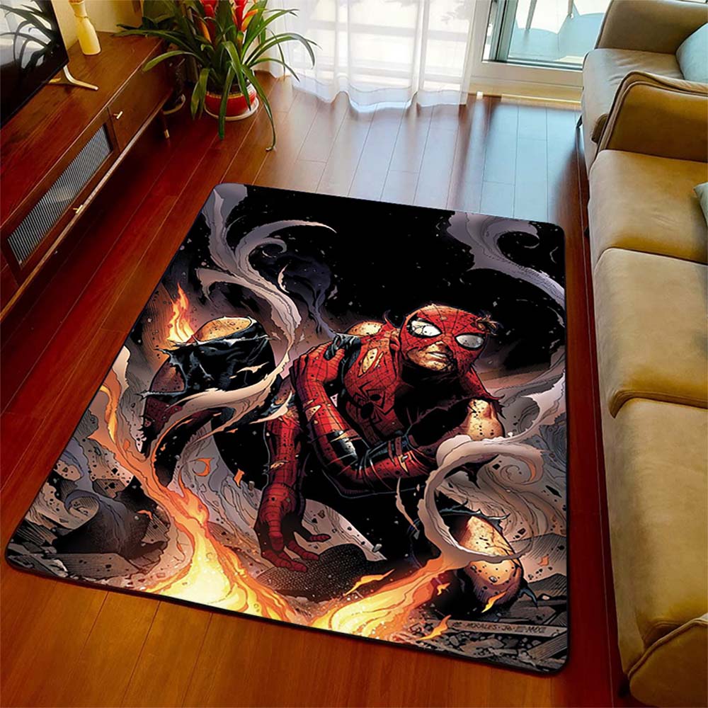 Super Hero Spiderman Area Rug Soft Polyester Non-Slip Floor Carpet Home Living Room Bedroom Decor -QJY