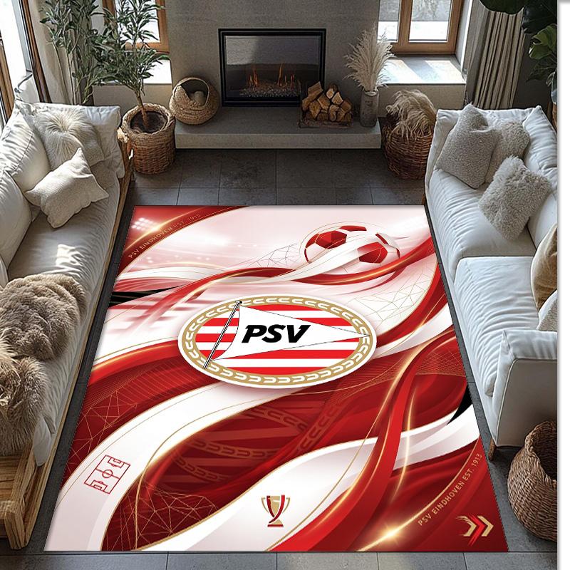PSV Eindhoven FC Soccer Football Pattern Soft Area Rug Non Slip Indoor Floor Carpet Sports Decor Mat for Bedroom