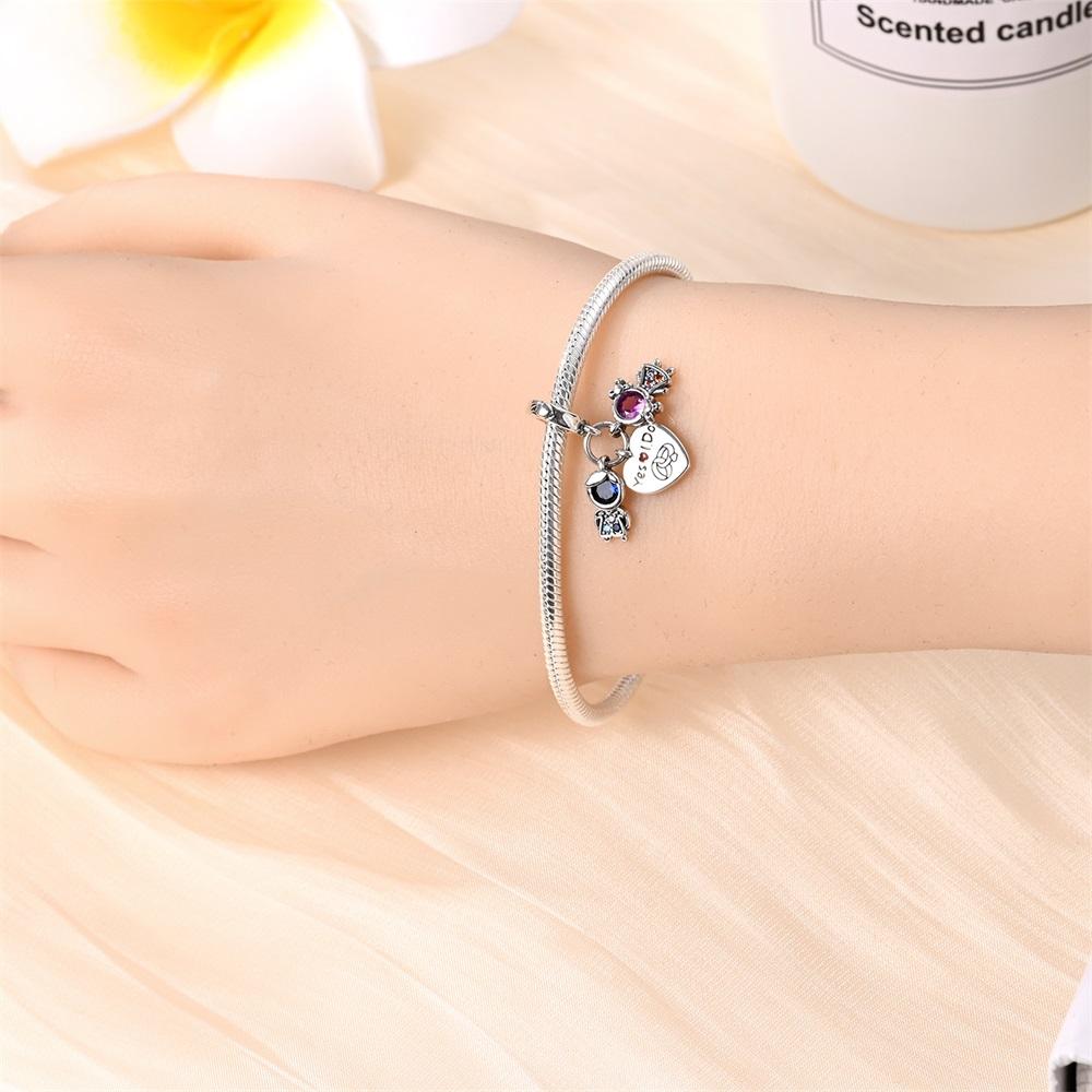 Charms Copper  Ring Print Pendant Beads Fit Charms Plata  Original Bracelet Beads Women Jewellery Making