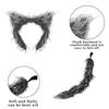 Wolf Ear Tail Set Realistic Design Plush Headband Gloves Tail Set Halloween Parties Role-Playing Accessories