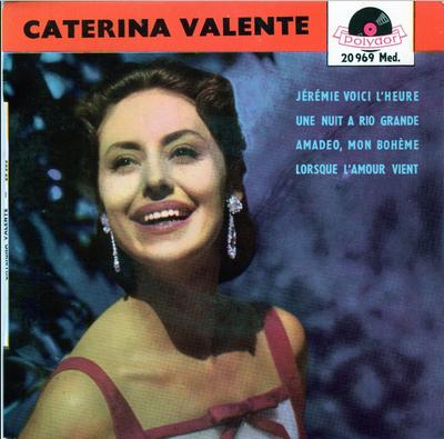 7-Zoll-Schallplatte CATERINA VALENTE Jeremie Voici Lheure 20969 POLYDOR 1959 Frankreich Latin Gebraucht