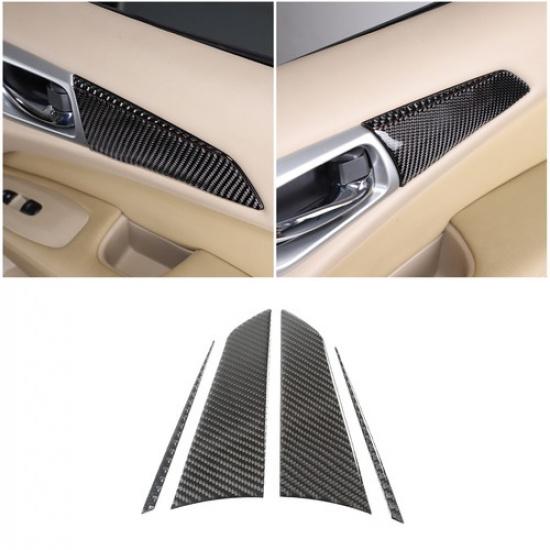 Carbon Fiber Front Inner Door Panel Trim Sticker For Nissan Pathfinder 2013-18