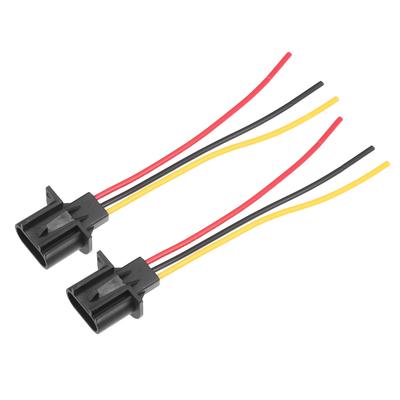 Partuto 2st universell H13 billampsockel - bil LED hona kabelhärva kontakt pigtail-kontakt - metall plast svart