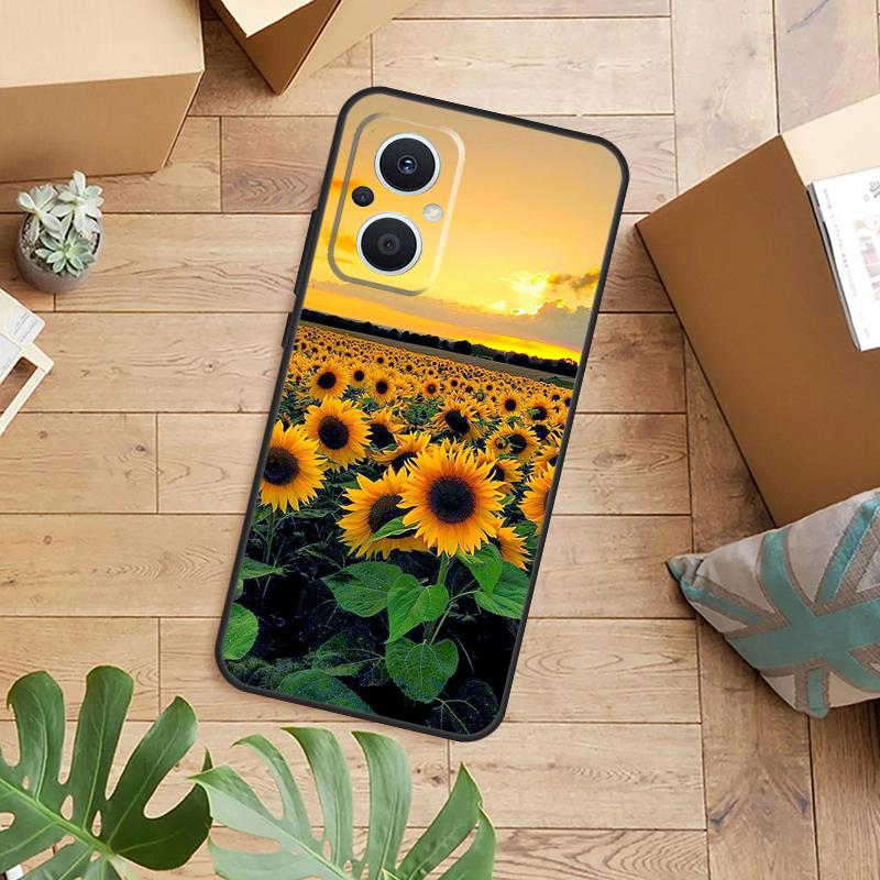 Sunflower Floral Phone Case For OPPO Reno 14 12 11 13 F 10 Pro 8T 7 8 Lite OPPO Find X8 X6 X5 X9 Pro Cover