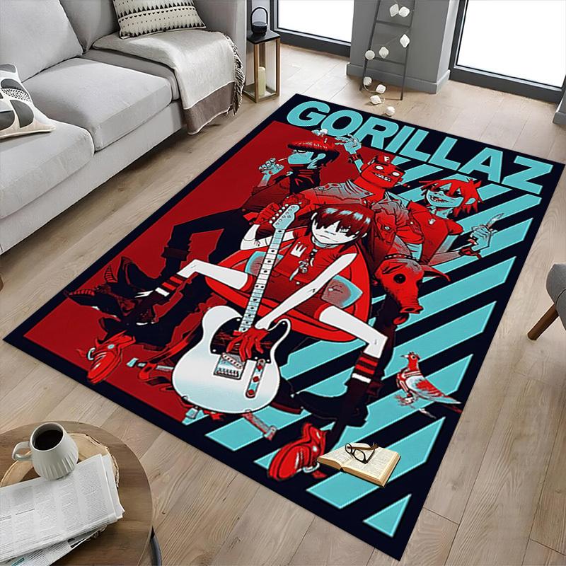 1ks Koberec Gorillaz, Kancelářský koberec Venkovní rohožka Domácí dekorace Plošný koberec Festival